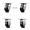 Service Caster 4 Inch Rubber on Steel Caster Set with Roller Bearing 2 Swivel Lock and 2 Rigid SCC-35S420-RSR-BSL-2-R-2 - alternate 1
